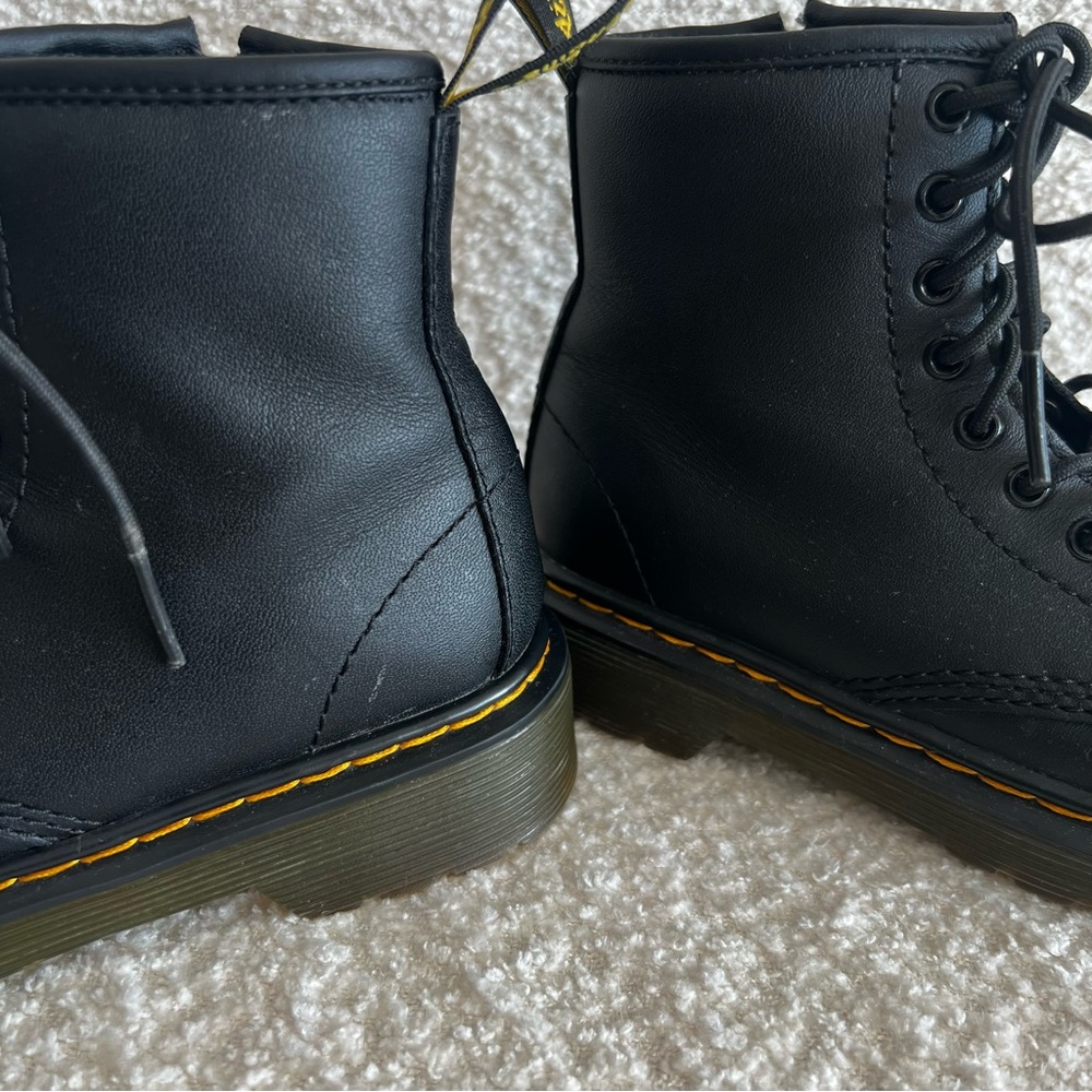 Dr Martens Kids Junior 1460 Softly T Leather Lace Up Black Combat Boots Size 13 - Picture 9 of 12